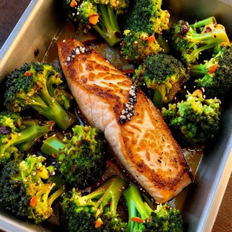 sheet pan asian salmon broccoli