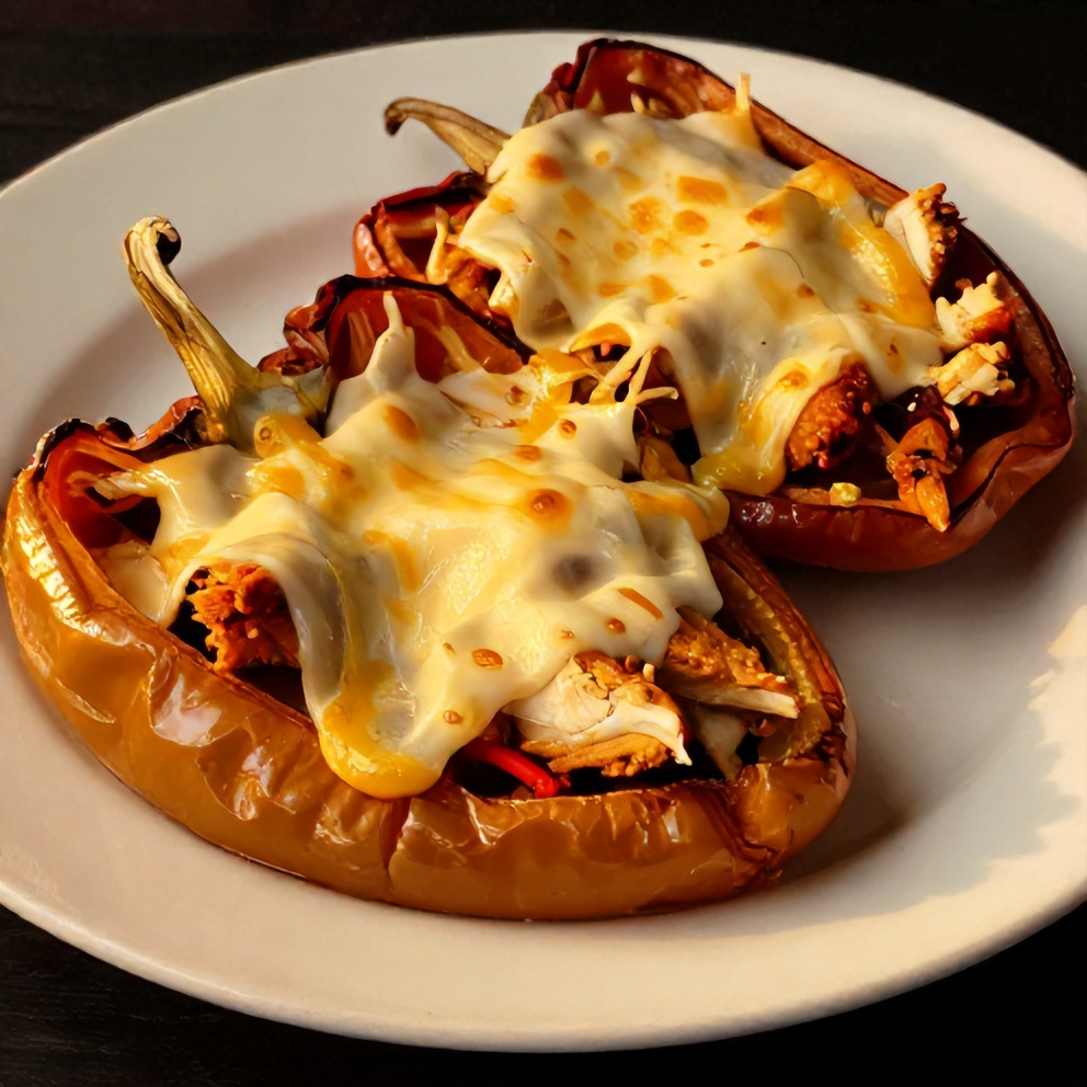 Plated Buffalo Chicken Stuffed Peppers