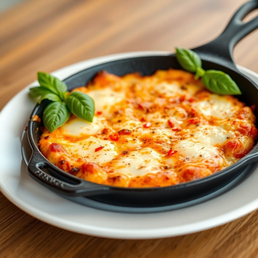 Close-up of a perfect slice of Crispy Cast Iron Skillet Pizza