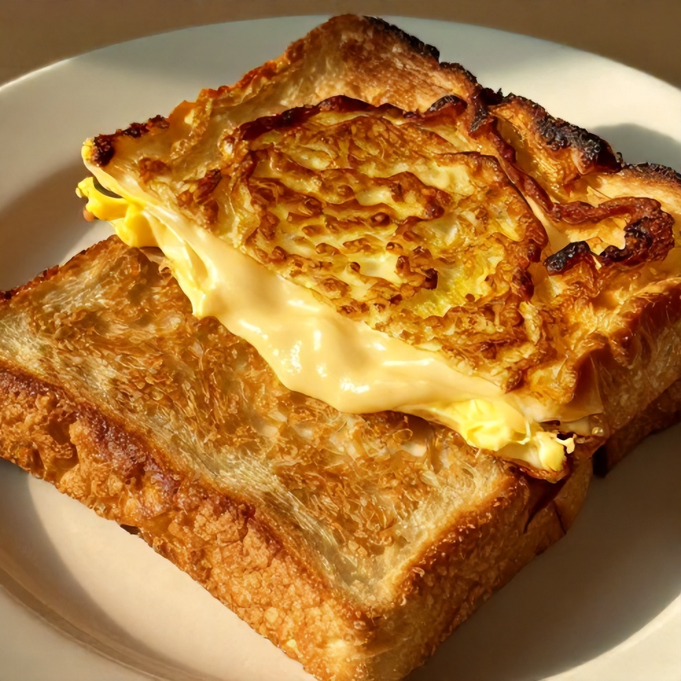 crispy egg cheese toasts