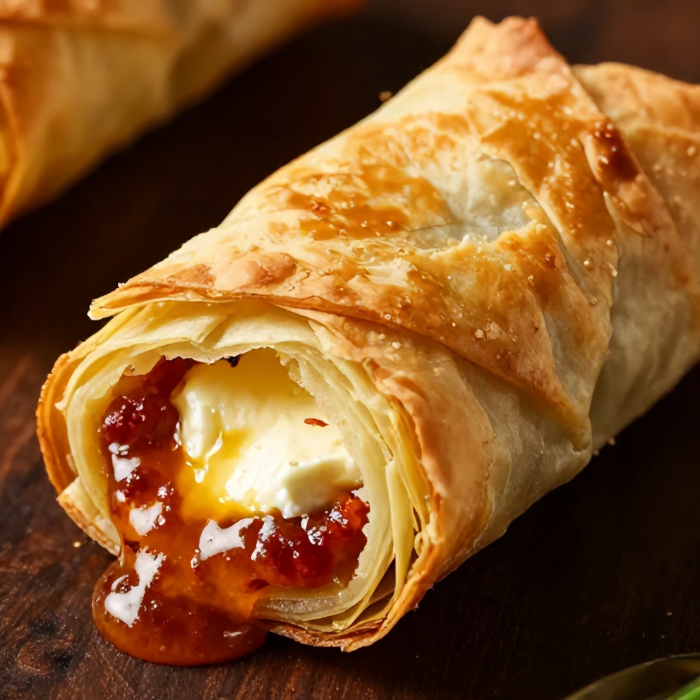 crispy feta phyllo rolls