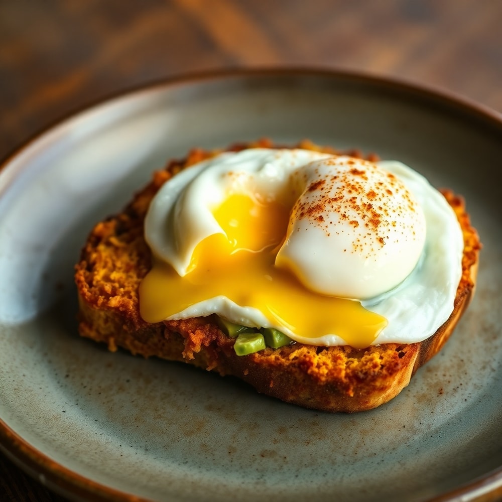 Crispy Hash Brown Avocado Toast with a poached egg