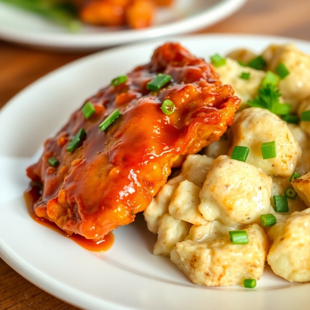 Honey BBQ Chicken with Garlic Parmesan Potatoes