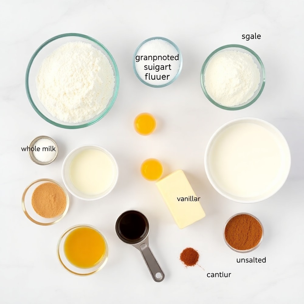 Raw ingredients for Lion Pancakes on a marble surface