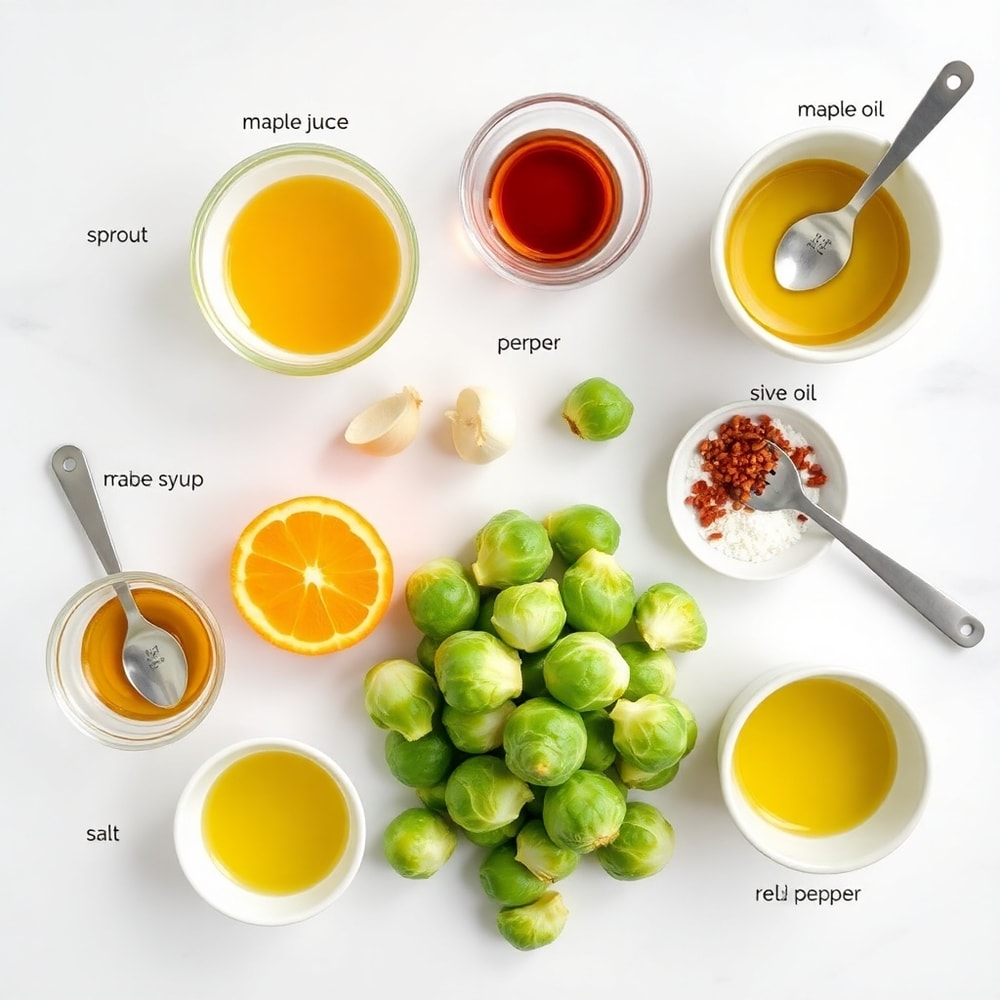 Raw Ingredients for Orange Maple Glazed Brussels Sprouts