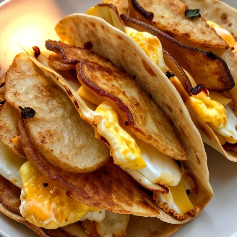Crispy Potato, Egg & Cheese Breakfast Tacos
