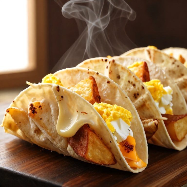 Crispy Potato, Egg & Cheese Tacos
