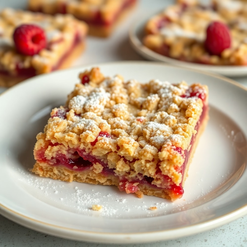 Raspberry Oatmeal Crumble Bars