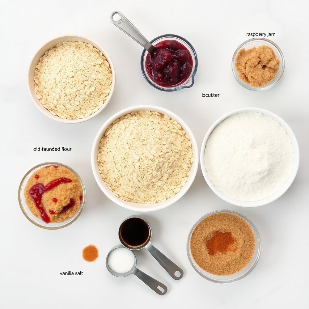 Raspberry Oatmeal Crumble Bars Ingredients