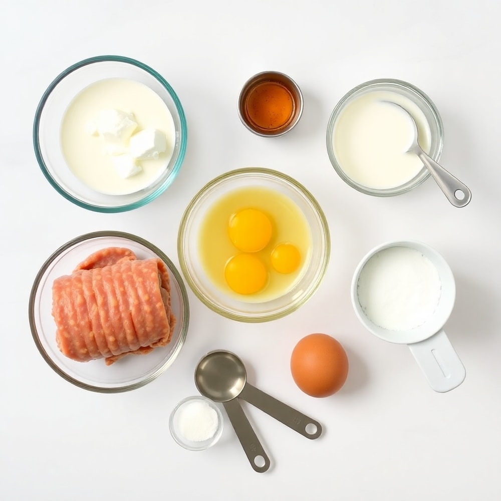 Raw ingredients for Sausage Pancake Bites