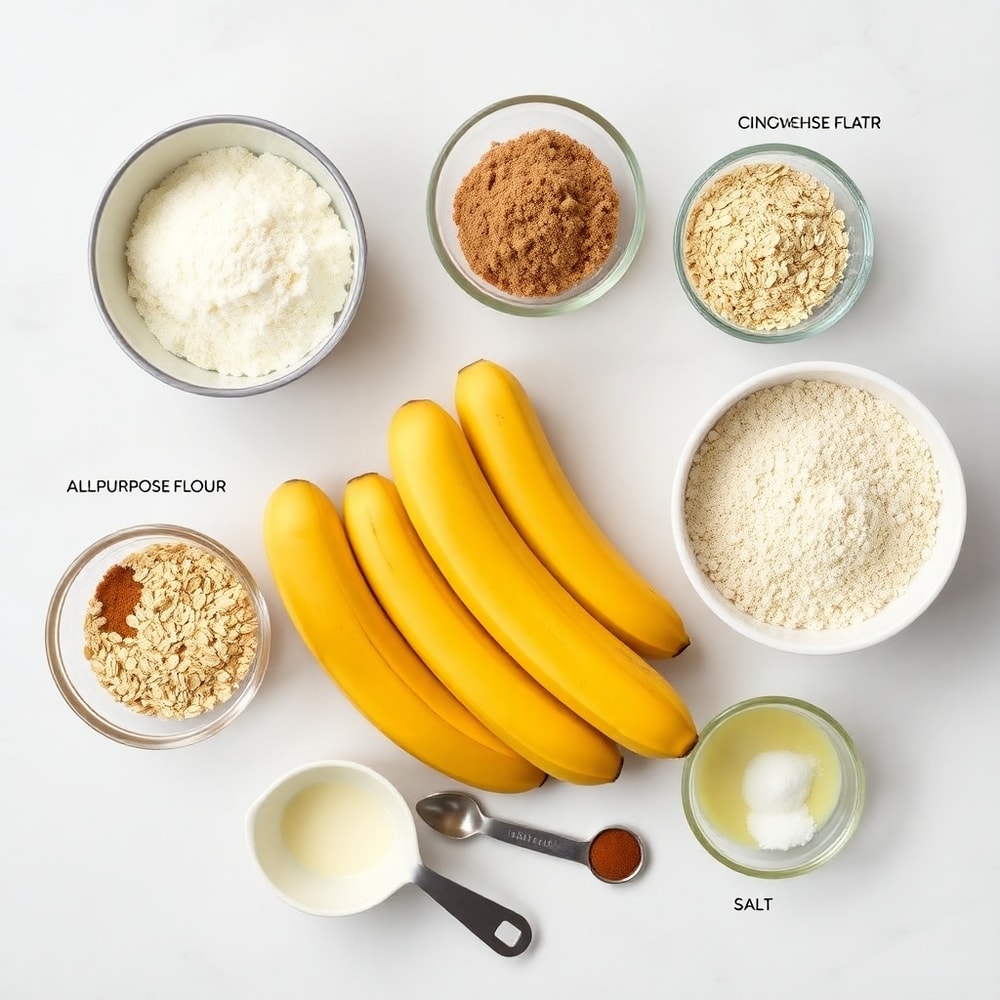 Raw ingredients for Easy Banana Crumble Dessert