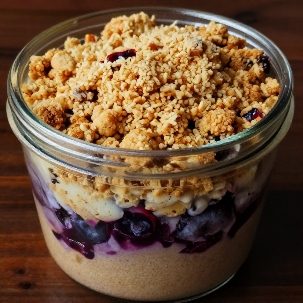 Easy Blueberry Crisp in a Jar