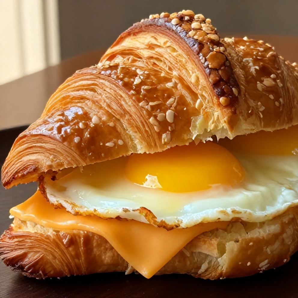 easy breakfast croissant sandwiches
