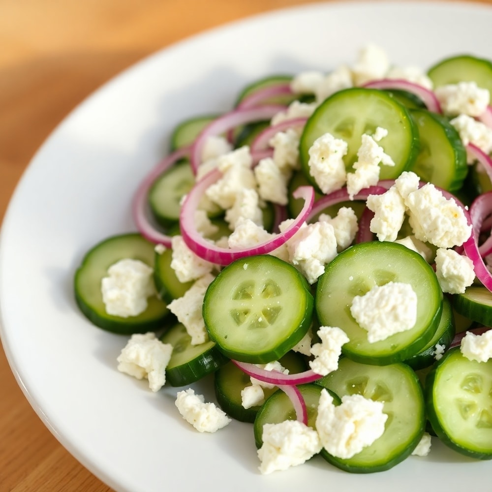 Easy Classic Cucumber Feta Salad