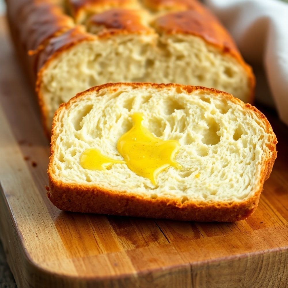 Sliced Crockpot Bread with butter