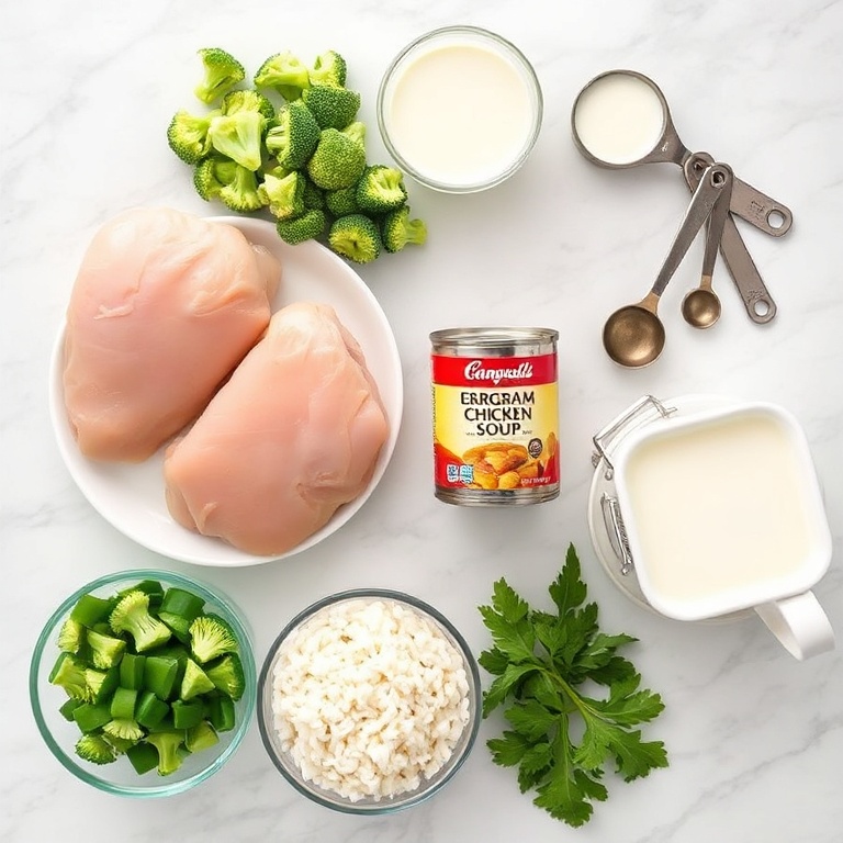 Raw Ingredients for Crockpot Chicken and Rice