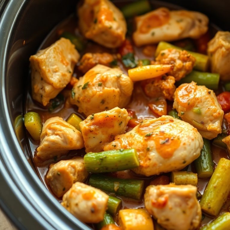 Easy Crockpot Garlic Herb Chicken & Veggies