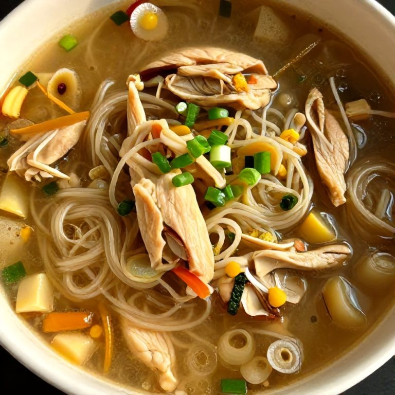 Easy Ginger Scallion Chicken Noodle Soup