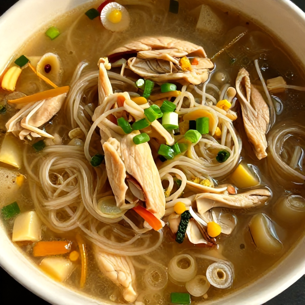 Easy Ginger Scallion Chicken Noodle Soup