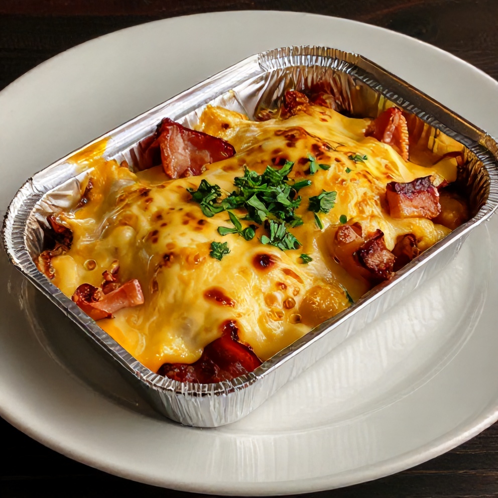 Hobo Dinner Foil Packet plated with garnish