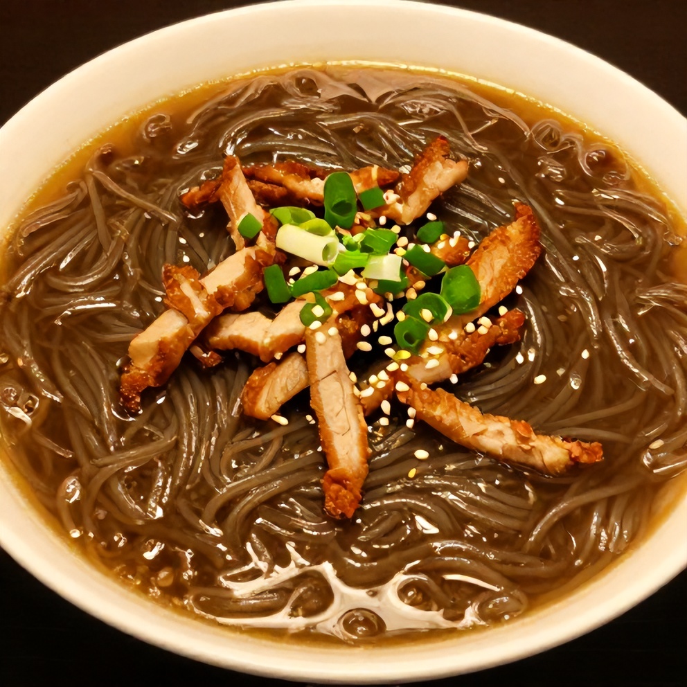 Easy Hot and Sour Noodle Soup with Pork Topping