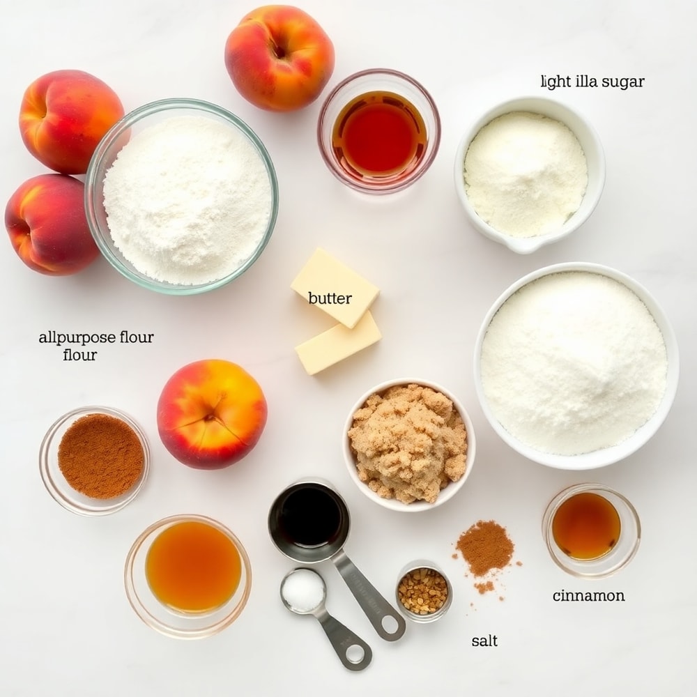 Raw ingredients for Peach Pie Bars