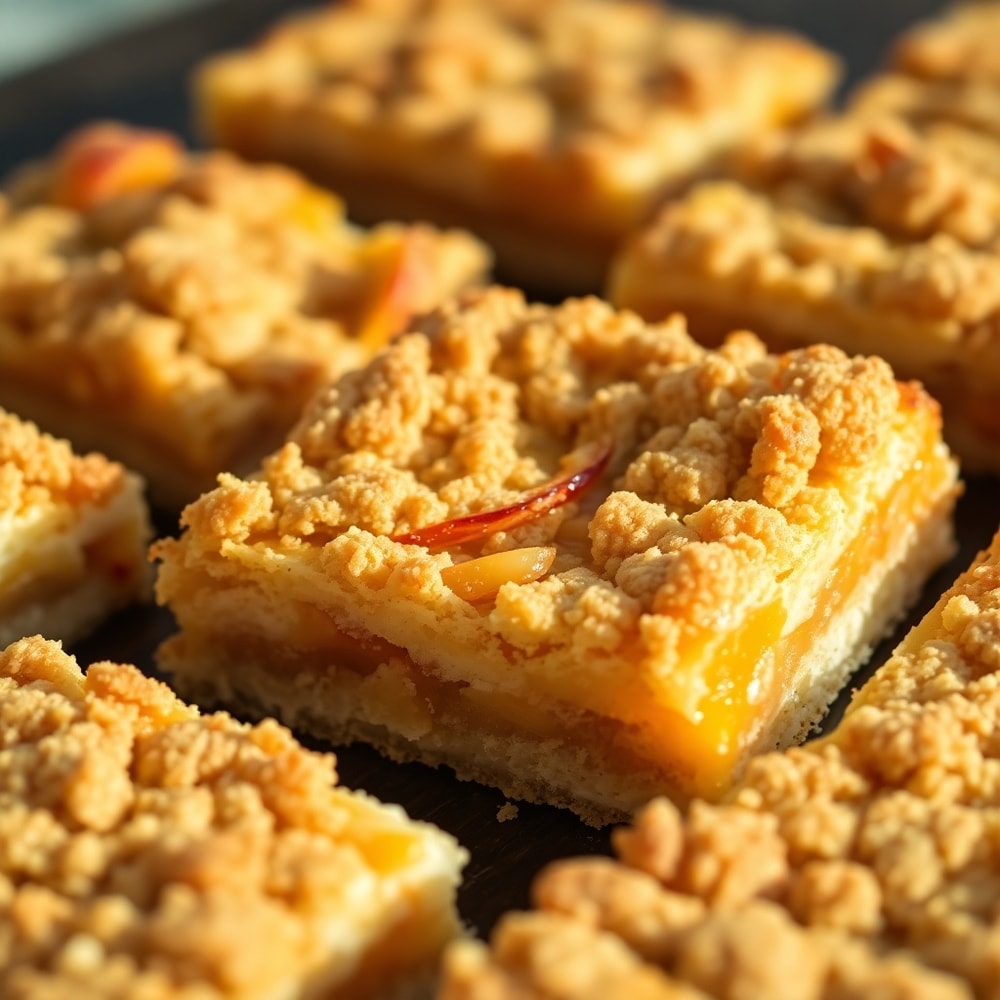Peaches and Cream Crumble Bars