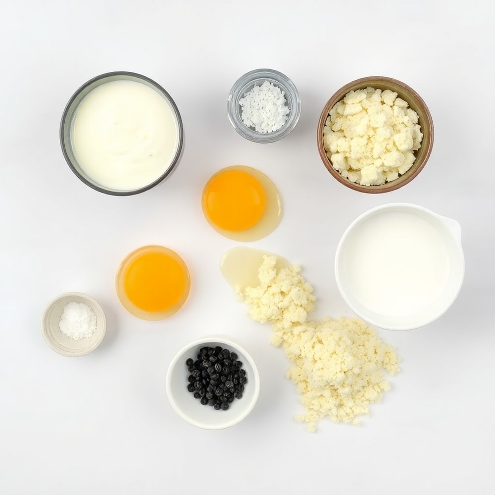 Eggs, milk, ranch dressing, breadcrumbs, and seasonings laid out