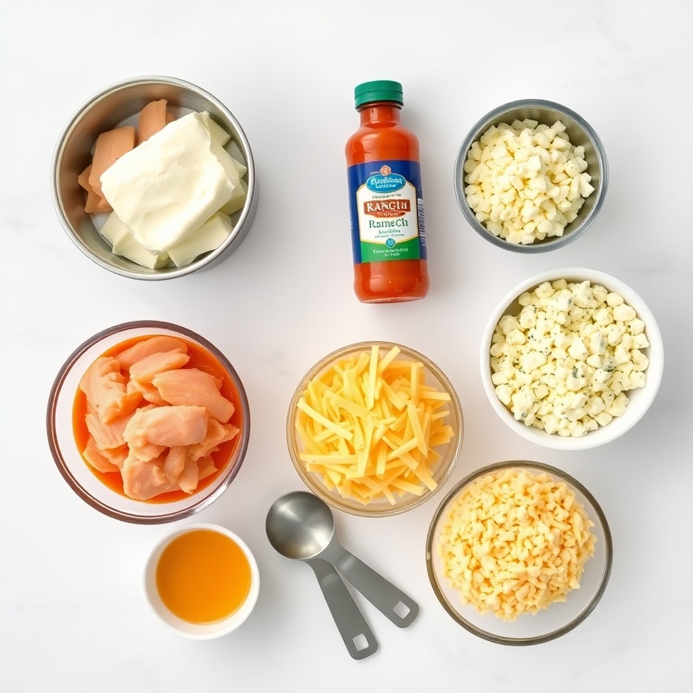 Raw Ingredients for Buffalo Chicken Dip