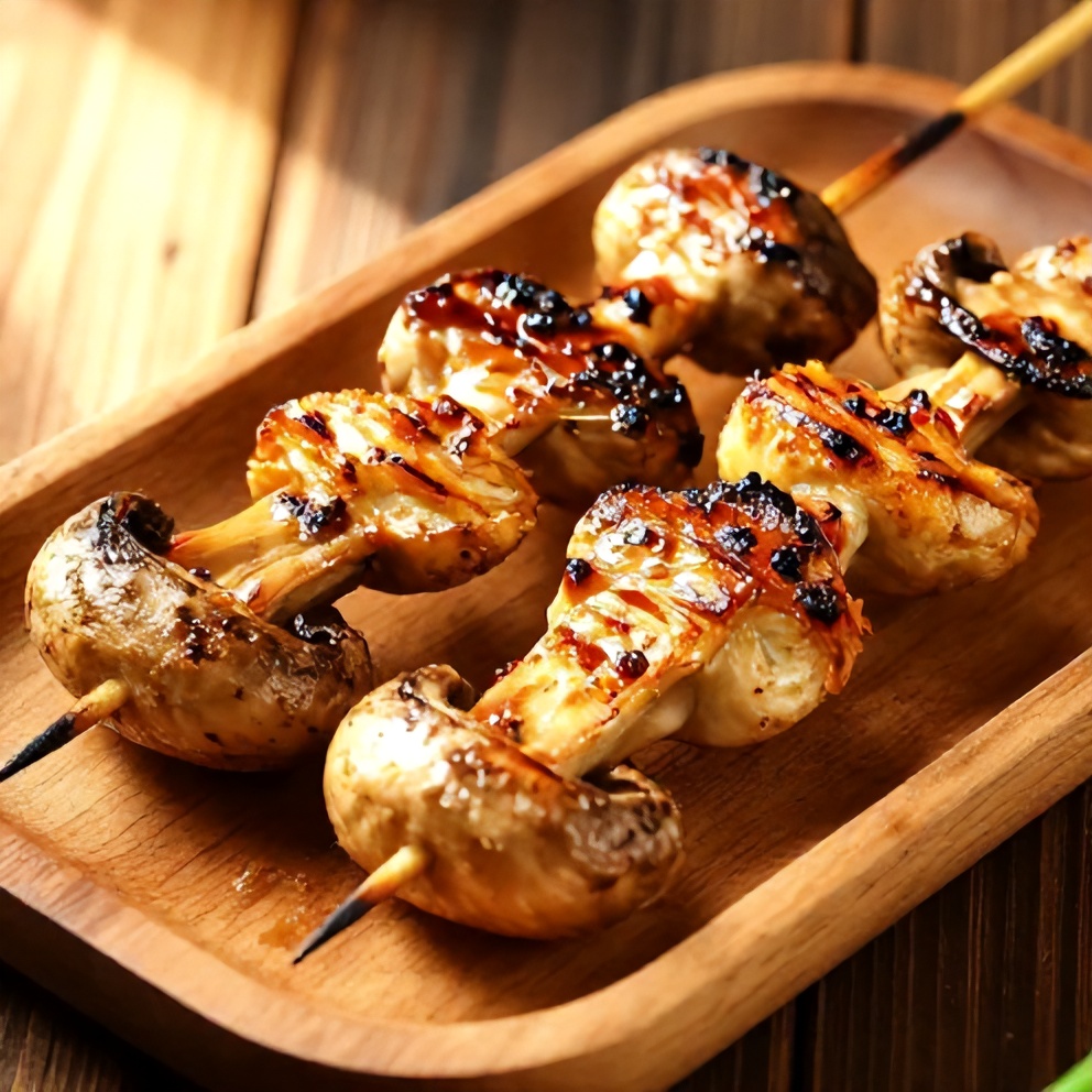 grilled mushroom skewers