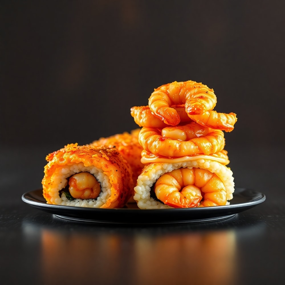 Easy Spicy Shrimp Sushi Stacks