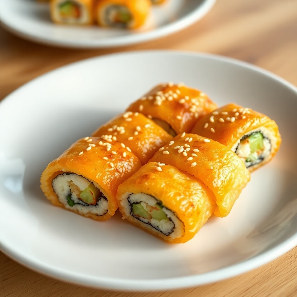 Plated serving of Easy Sushi Bake on a white plate
