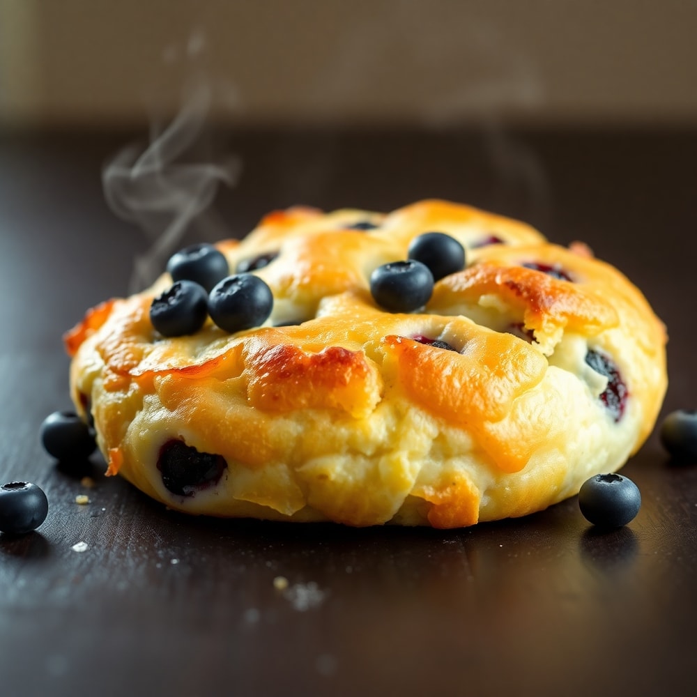 Fluffy Cottage Cheese Blueberry Cloud Bread