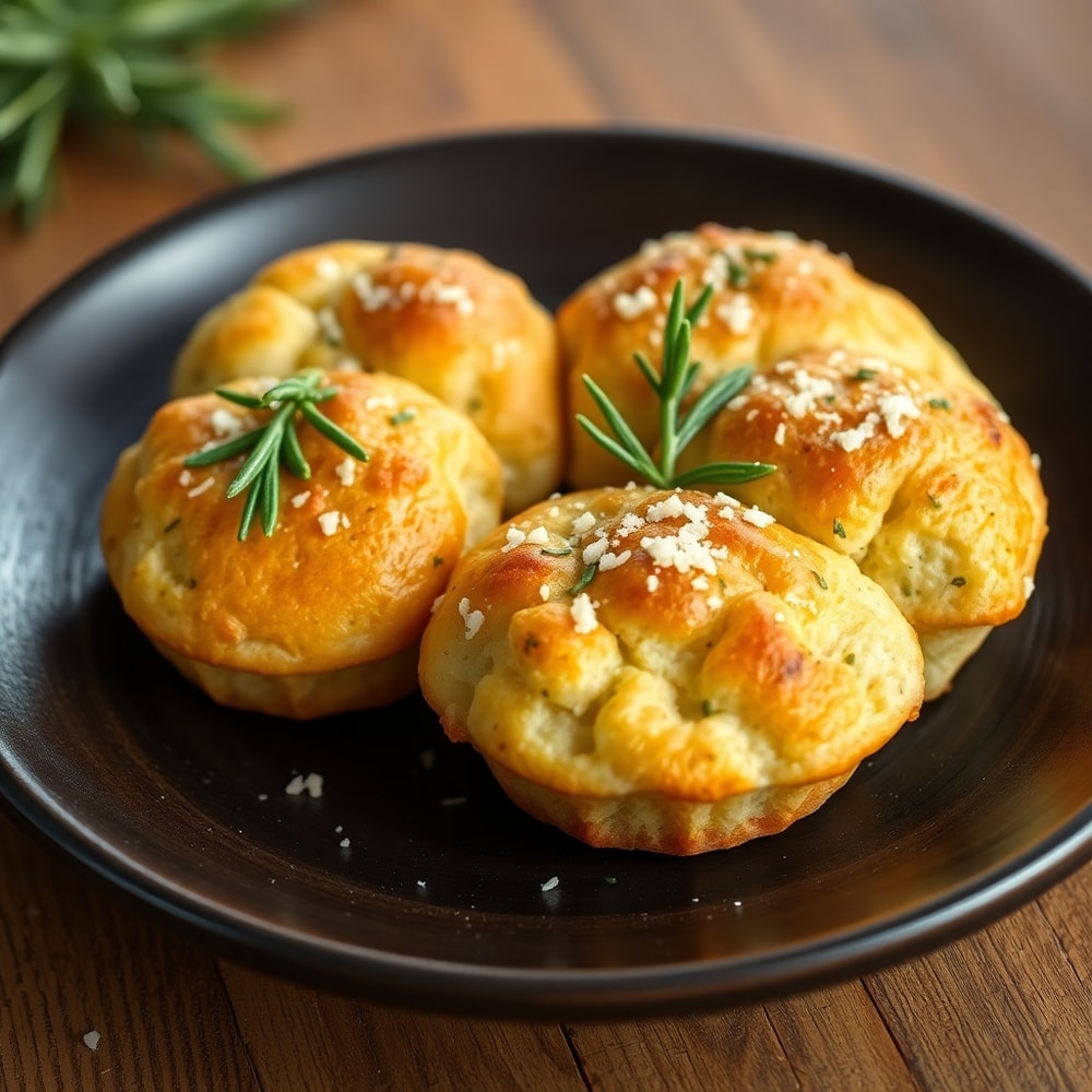 Garlic Rosemary Focaccia Muffins