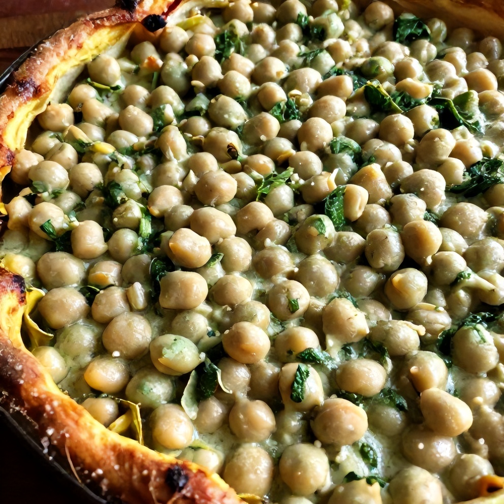 white bean pesto bake