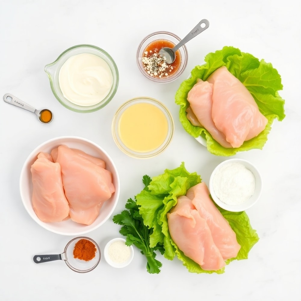 Raw ingredients for Honey Mustard BLT Chicken Sliders