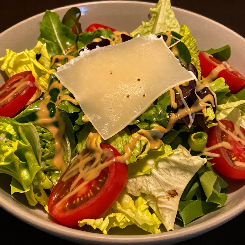 Plated Italian Grinder Salad with homemade dressing