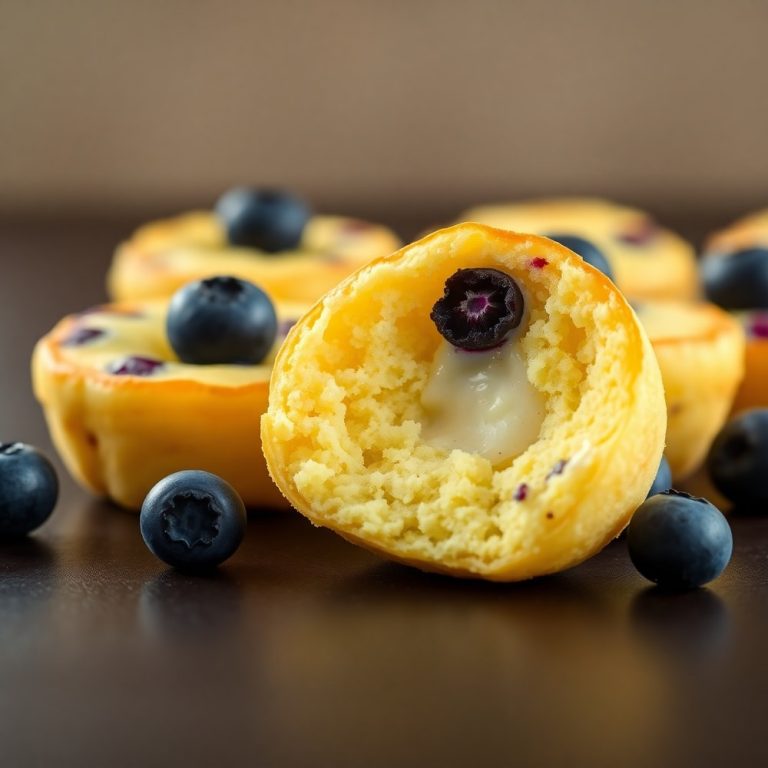 Lemon Blueberry Cottage Cheese Pancake Bites