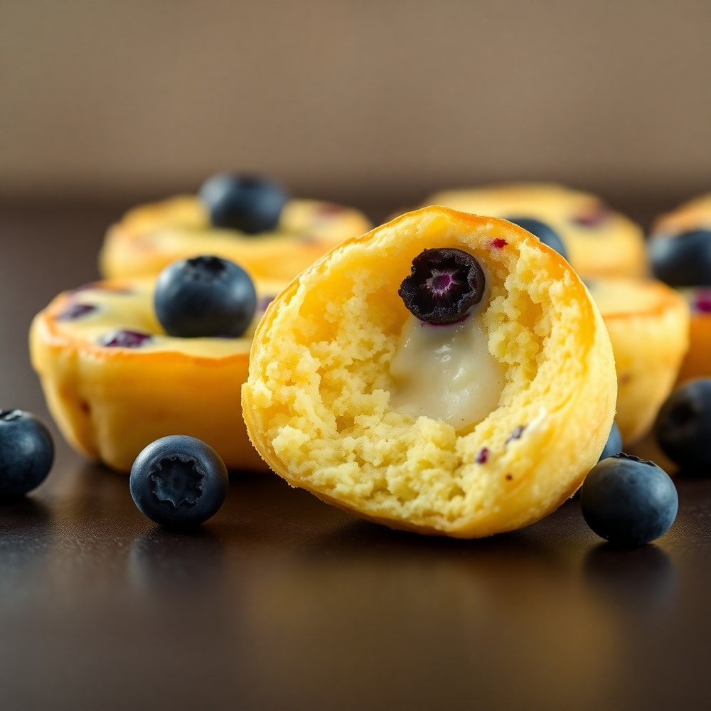 Lemon Blueberry Cottage Cheese Pancake Bites