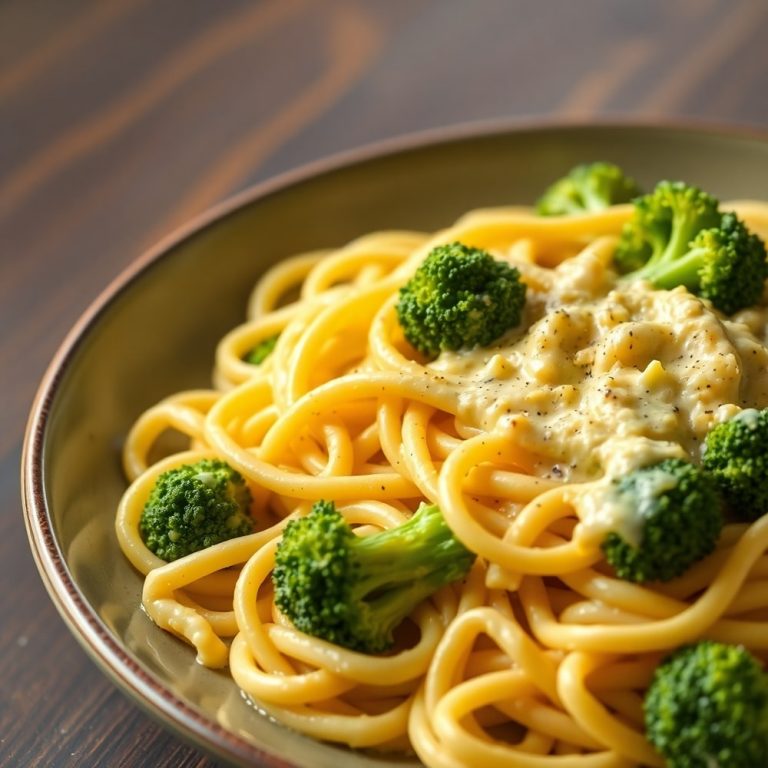 Lemon Broccoli Mafaldine Pasta