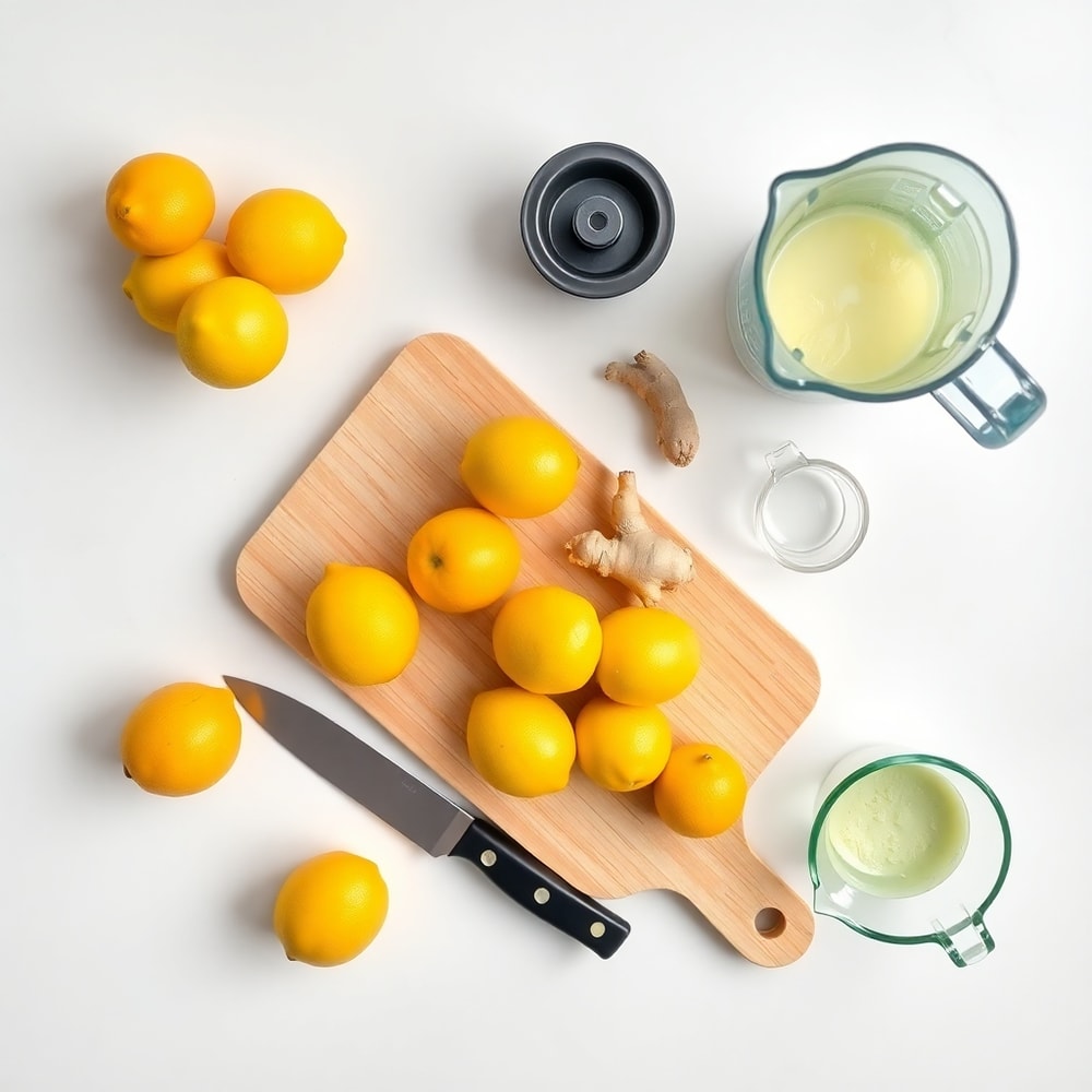 Lemons, Ginger, and Other Ingredients for Lemon Ginger Water