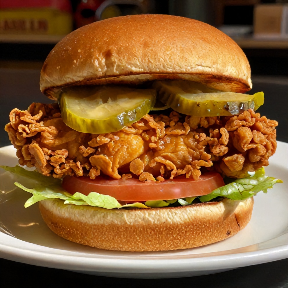 Nashville Hot Chicken Sandwich on a plate
