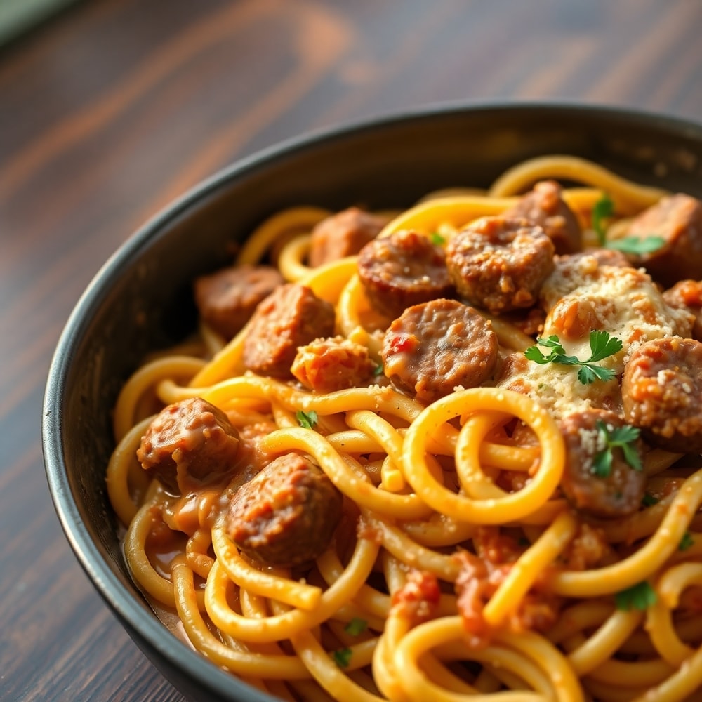 one-pot honey BBQ sausage pasta