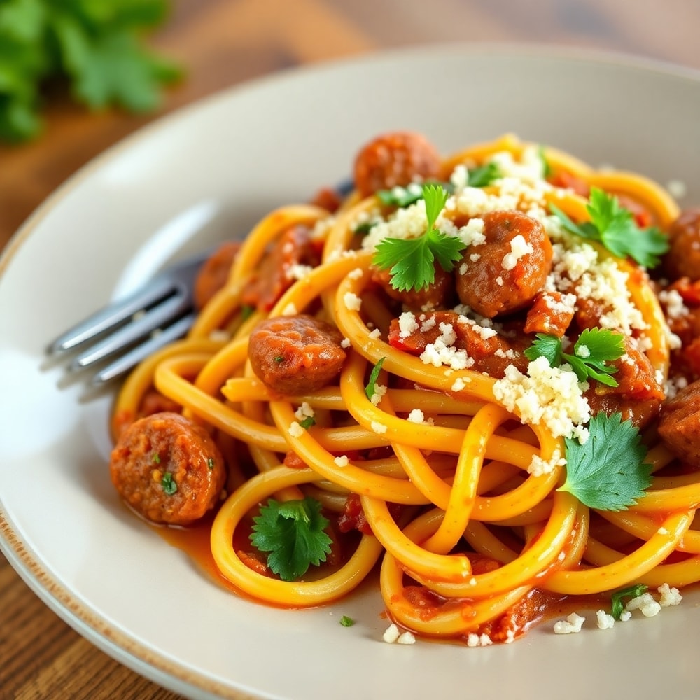 Honey BBQ Sausage Pasta Ready to Serve