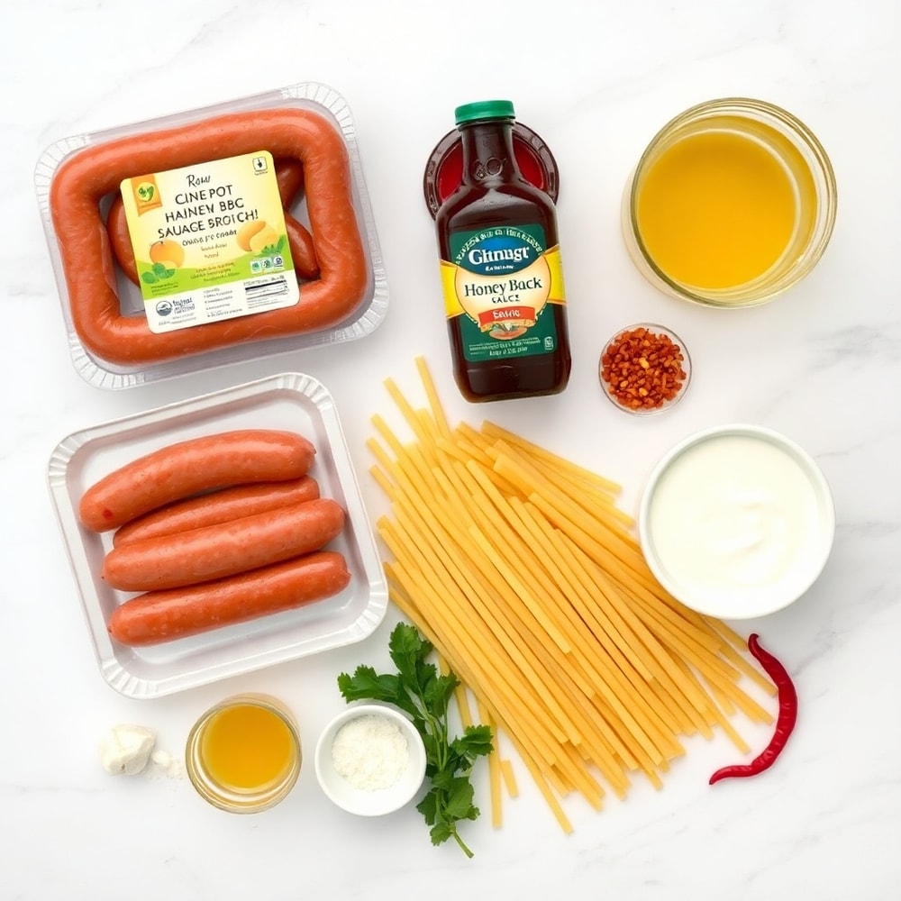 Honey BBQ Sausage Pasta Ingredients