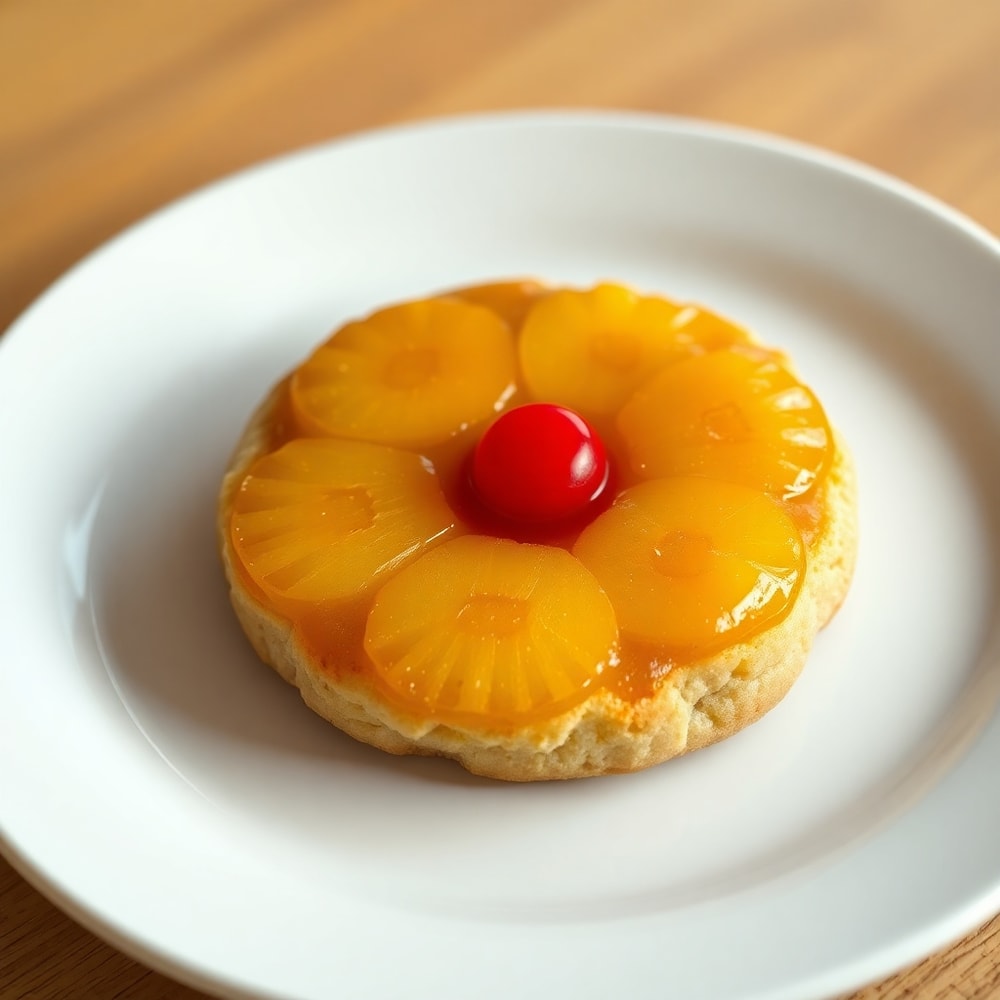 Pineapple Upside Down Sugar Cookies on a Plate