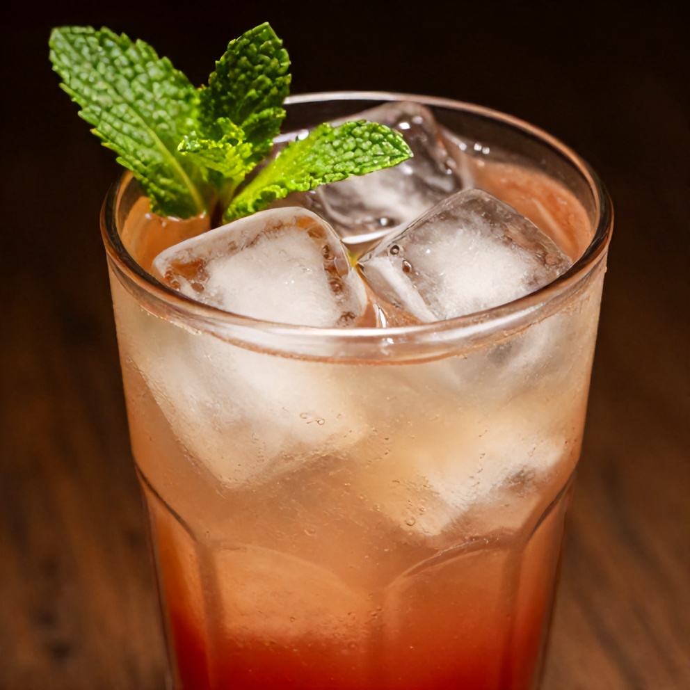 Glass of Cherry Limeade with Ice Cubes