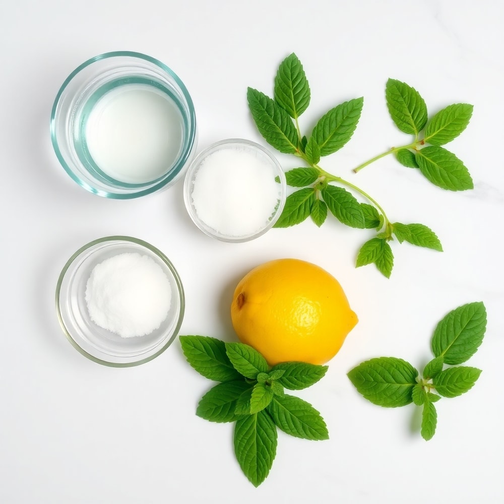 Raw ingredients for Mint and Lemon Verbena Iced Tea