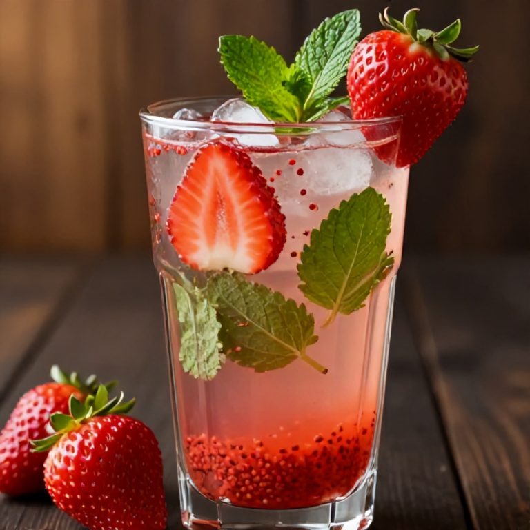 refreshing strawberry mint lemonade