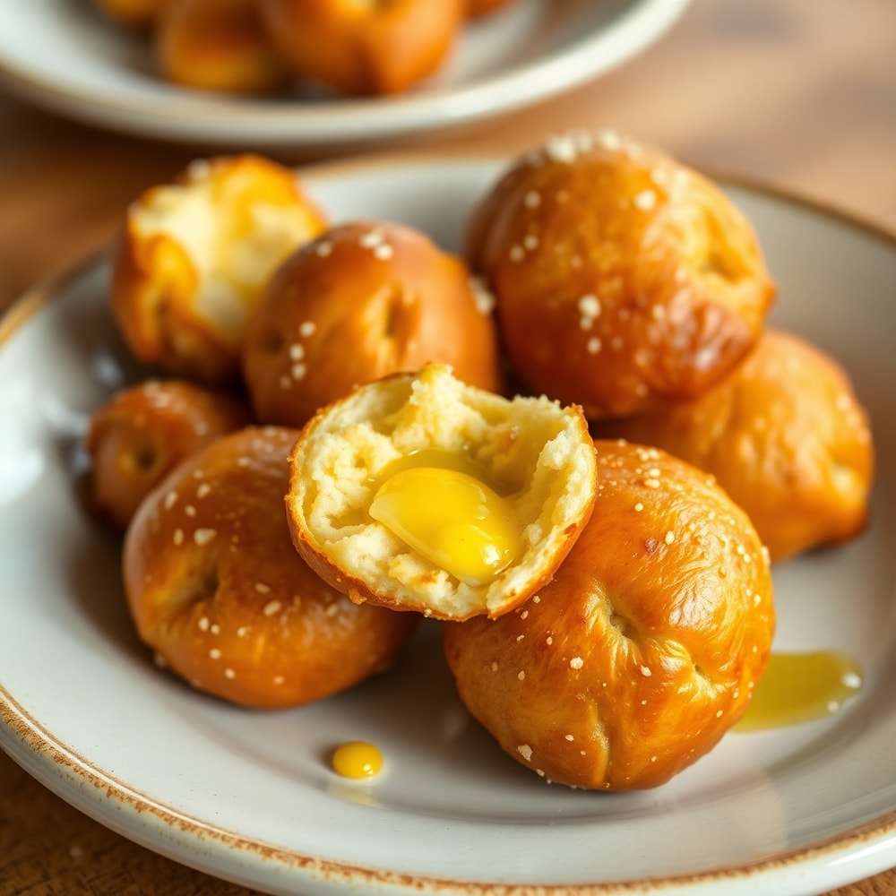 Soft Pretzel Bites with melted butter